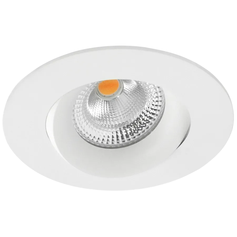 Discount Norlux Tigrus 360° Rotatable lavtbyggende downlight 8W 1800-3000K Dim2Warm IP44 - Hvit