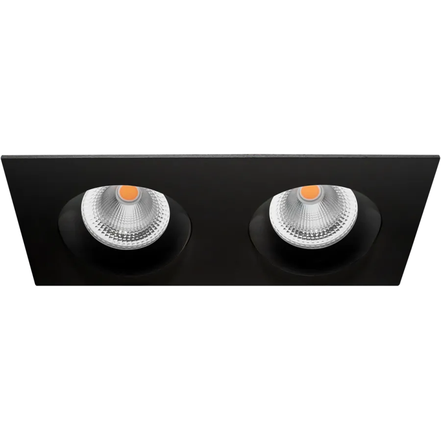 Discount Norlux Tigrus Square Double 360° justerbare lavtbyggende downlight 2x8W 1800-3000K Dim2Warm IP44 - Svart