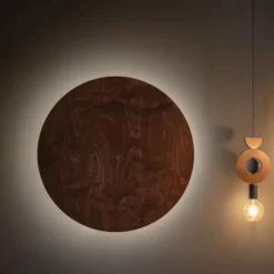 Sale Nowodvorski Timber rund vegglampe 75 cm 22W 3000 Kelvin Brun