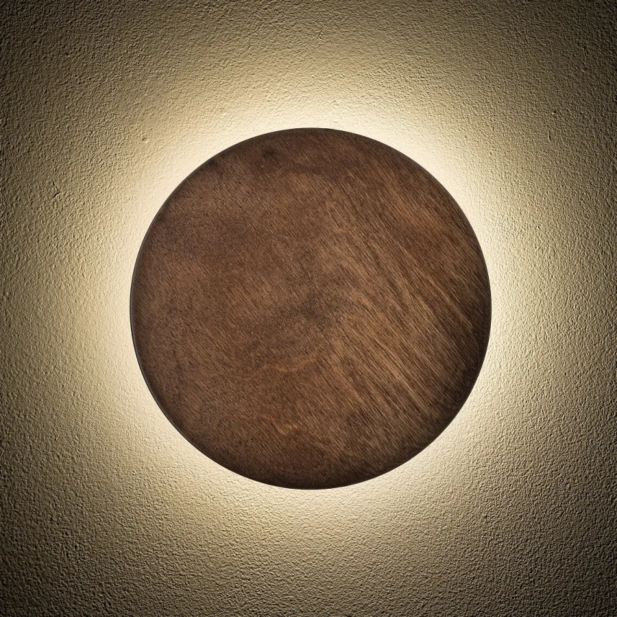 Nowodvorski Timber rund vegglampe 25 cm 10W 3000 Kelvin Brun