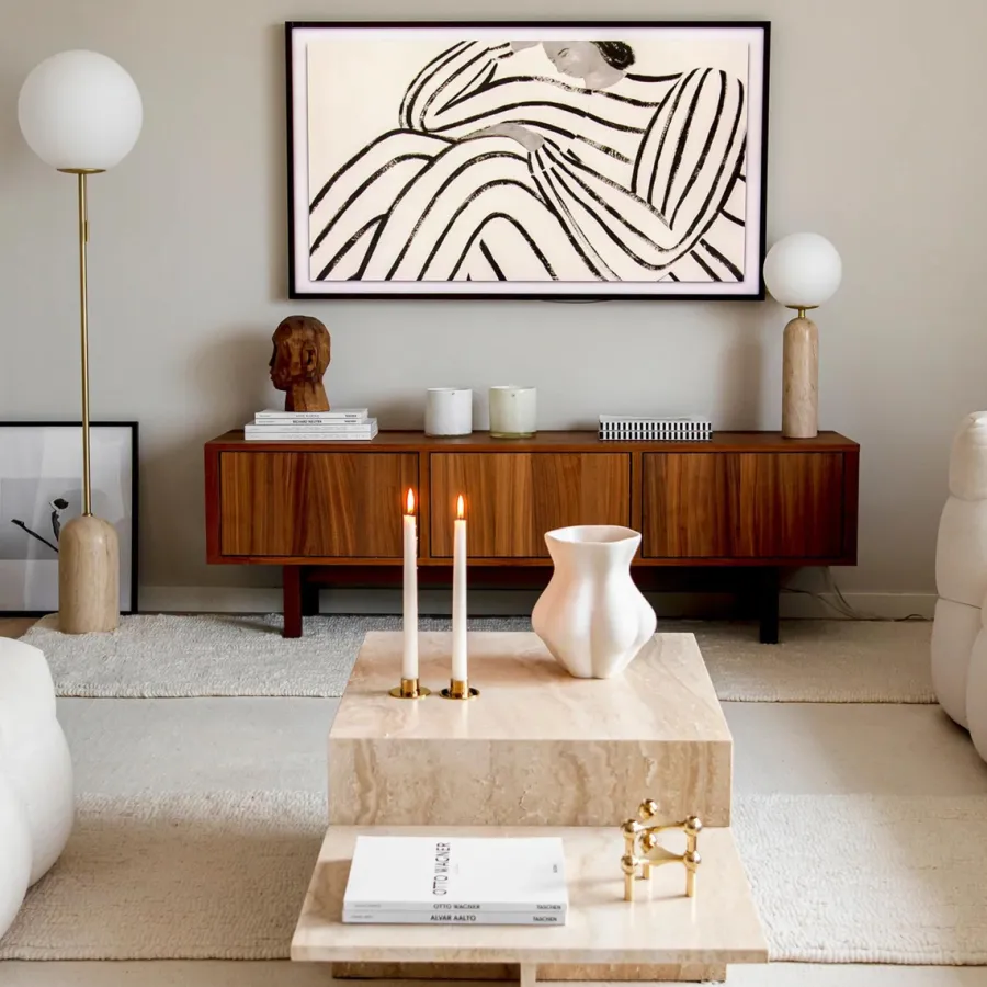 Clearance Globen Lighting Torrano gulvlampe - Travertine
