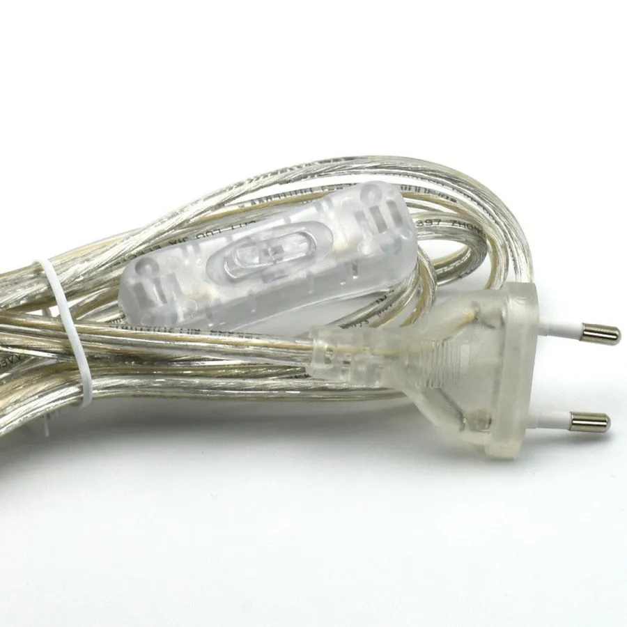 Hot NorDesign Transparent ledning m/bryter & støpsel