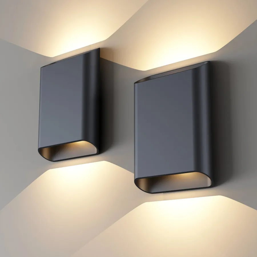 Outlet NorDesign Trem K2 vegglampe 2 x 6W 3000 Kelvin - Dimbar Svart