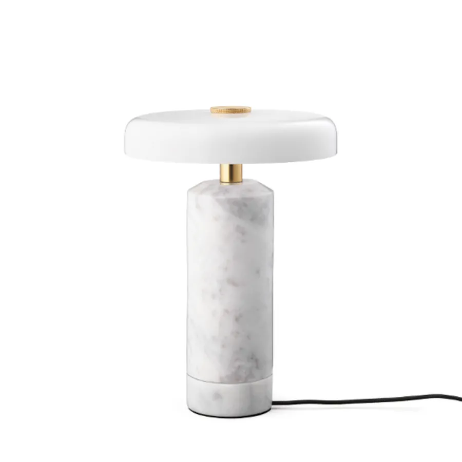 Outlet Design by Us Trip oppladbar bordlampe - marmor/ skjerm Hvit