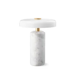 Outlet Design by Us Trip oppladbar bordlampe - marmor/ skjerm Hvit