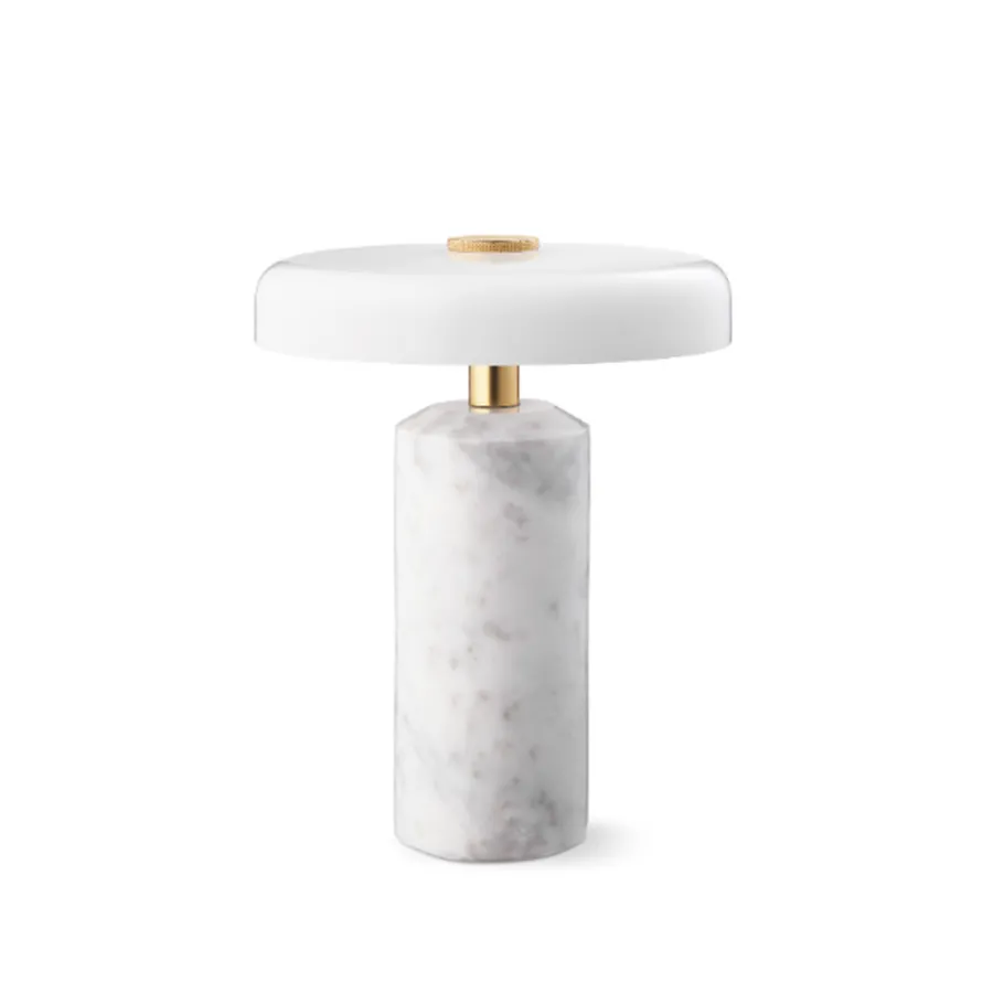 Outlet Design by Us Trip oppladbar bordlampe - marmor/ skjerm Hvit
