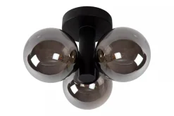 Discount Lucide Trudy taklampe 28cm 3-lys IP44 Svart / Røyk
