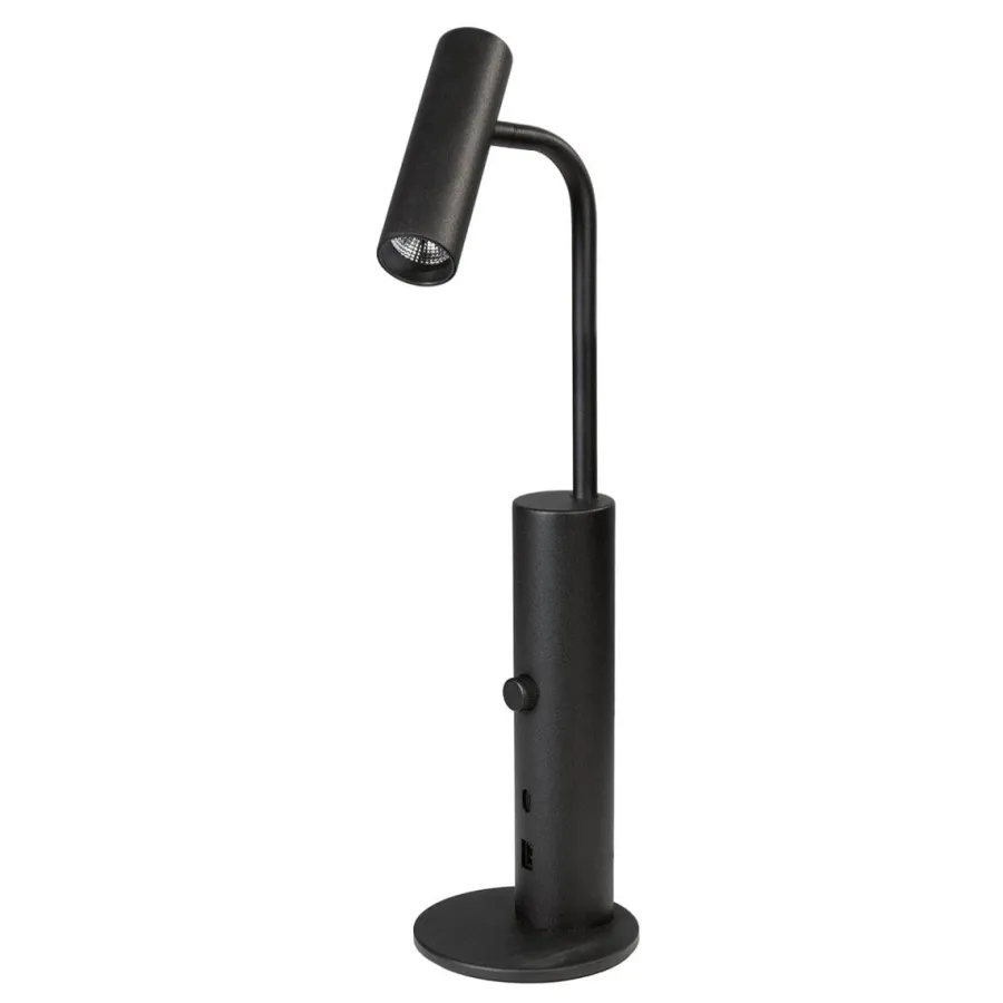 Clearance Sg Armaturen As Tube micro bordlampe 3000 Kelvin med USB lading Svart