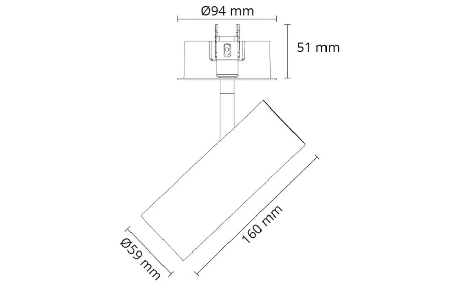 Online Sg Armaturen As Tube Mini innfelt takspot 14W 3000K dimbar