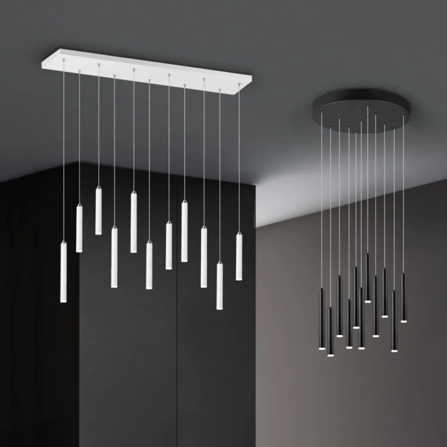 Clearance Trio Lighting Tubular takpendel Rondell - Svart