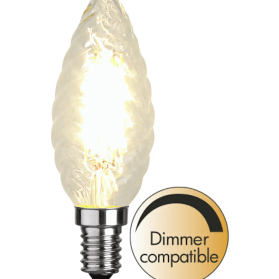 Clearance Star Trading Tvist lyspære E14 4,2W - dimbar t glass Klar