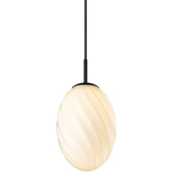 Clearance Halo Designs Twist Egg takpendel 15 cm - Svart/Hvit Svart / Opal