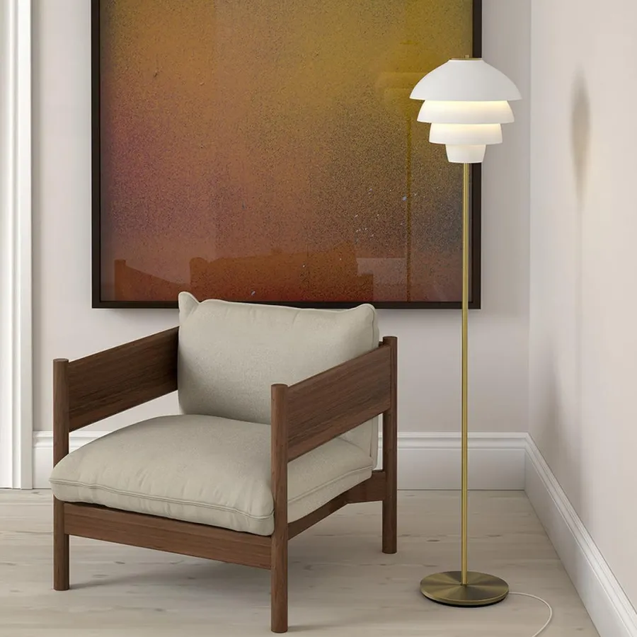 Belid Valencia gulvlampe Hvit / Messing