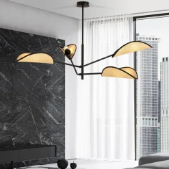 Hot Emibig Vene taklampe 4-lys - Svart/ Natur