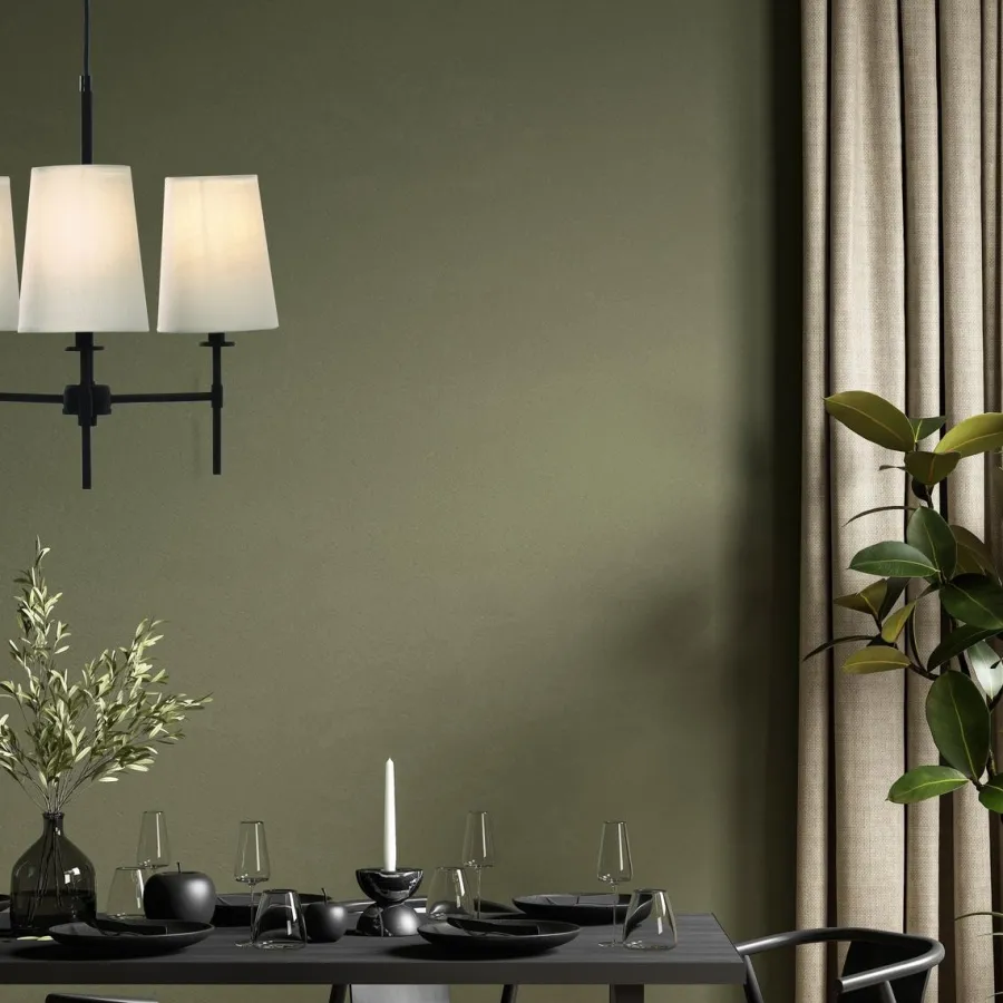 Aneta Lighting Verbier takkrone 3-lys Svart / Hvit
