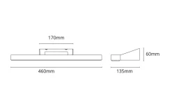 Sg Armaturen As View vegglampe baderom 46 cm 2700K 16W IP44
