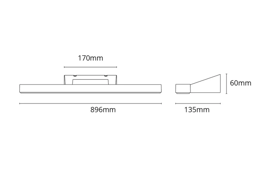 Sale Sg Armaturen As View 900 vegglampe baderom 3000K 30W IP44