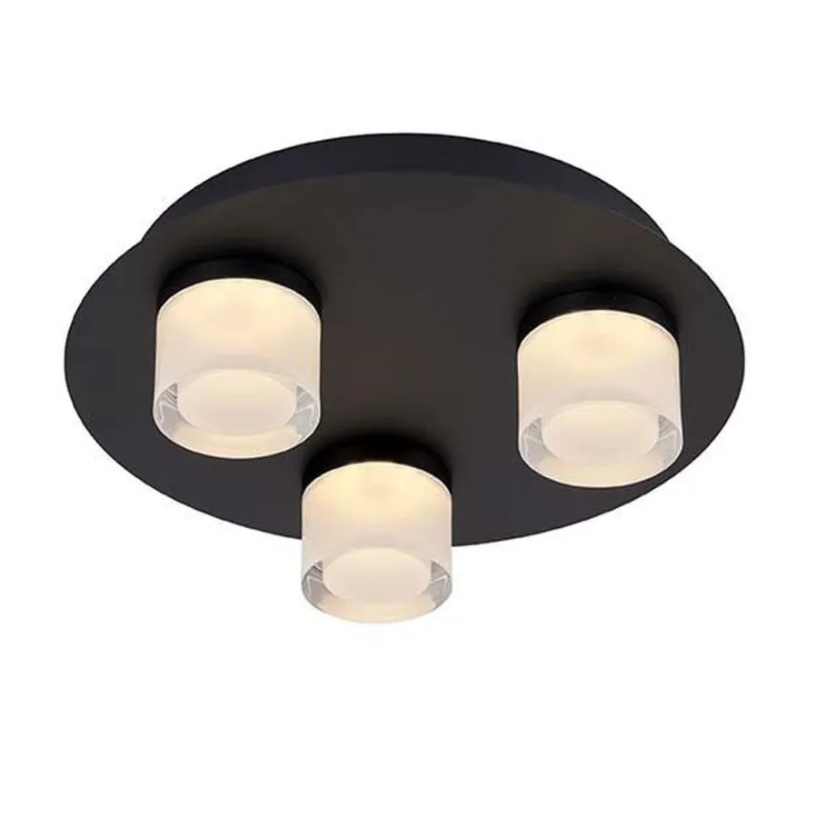 Outlet Ms - belysning Vilmer taklampe for baderom 3 x 5W 3000 Kelvin IP21 - Dimbar Svart