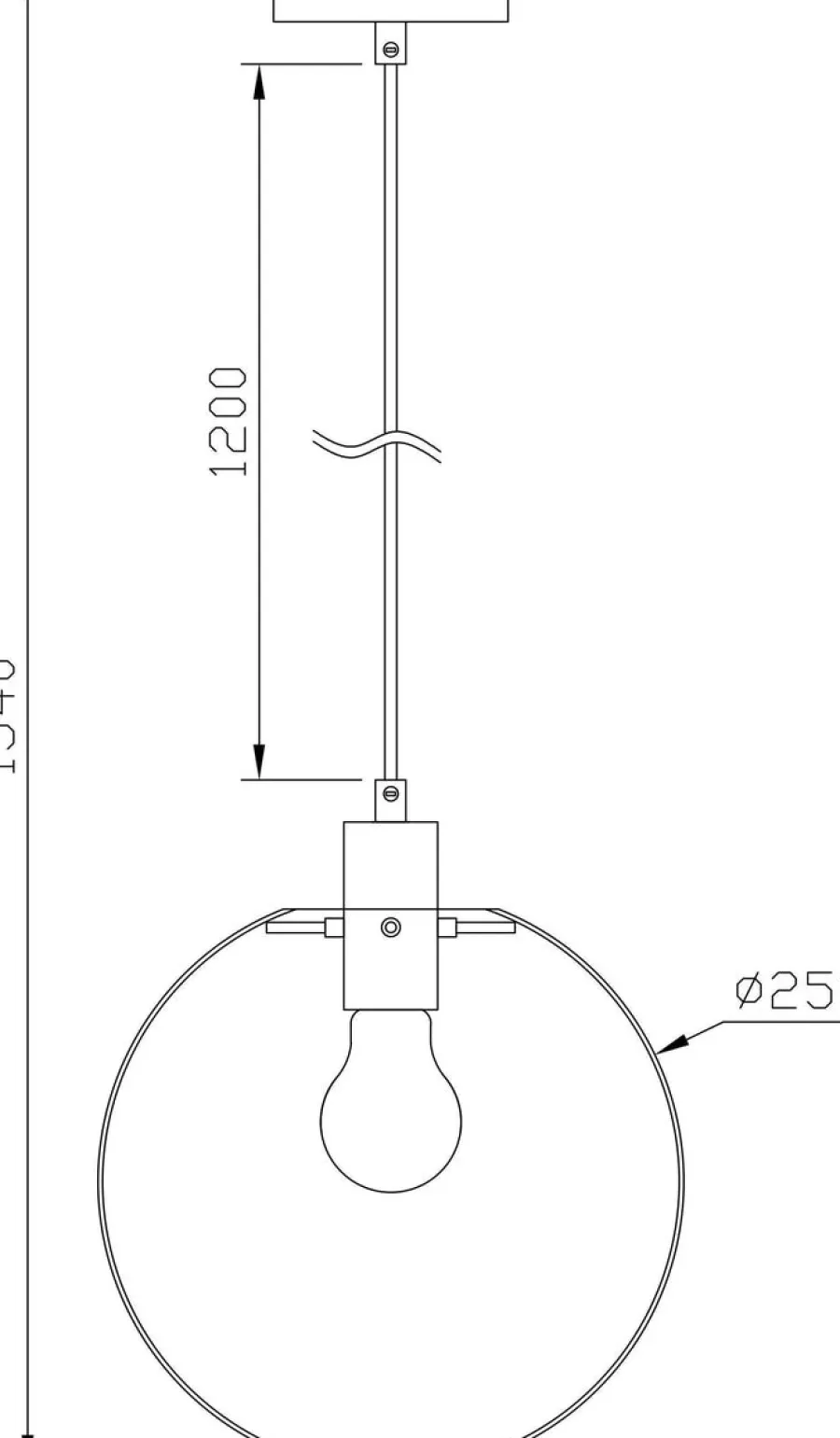 Discount NorDesign Viola takpendel 25 cm - Svart/klar
