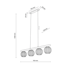 Sale TK Lighting Virlo takpendel 4 lys Tre/Hvit
