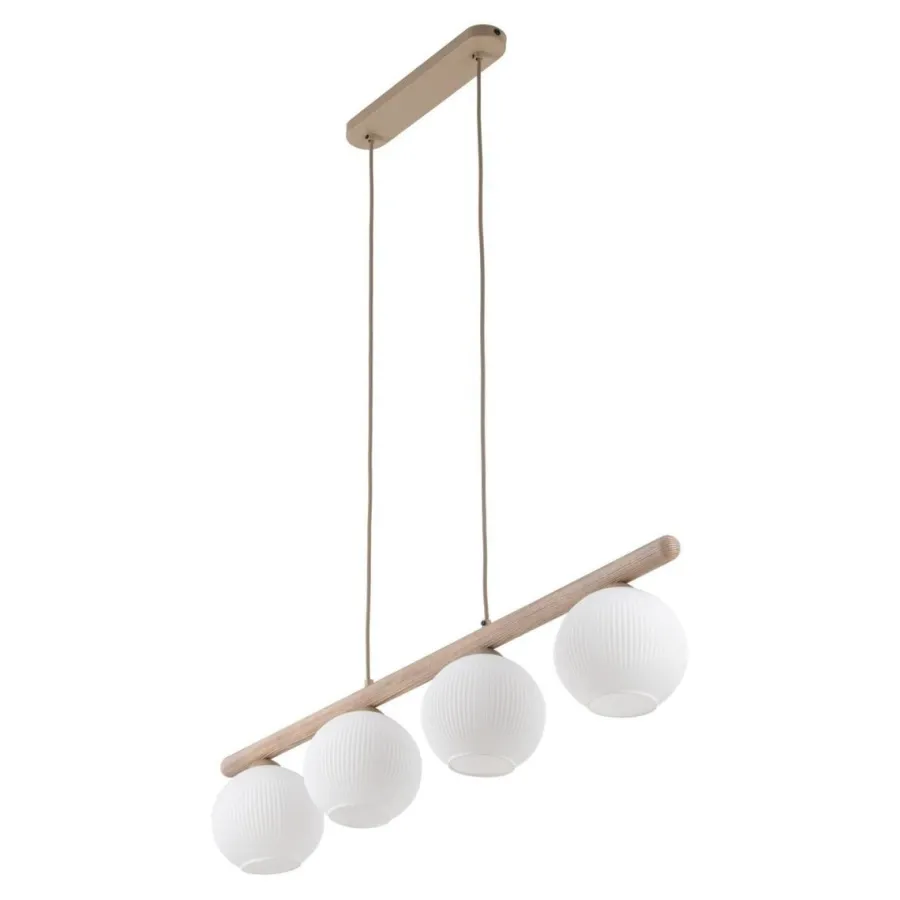 Sale TK Lighting Virlo takpendel 4 lys Tre/Hvit