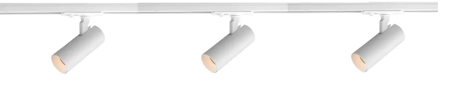 Clearance NorDesign Vox Ezra spotskinne 3 spotter 1 meter 3x10W 3000K dimbar RA90 - Pure white Hvit
