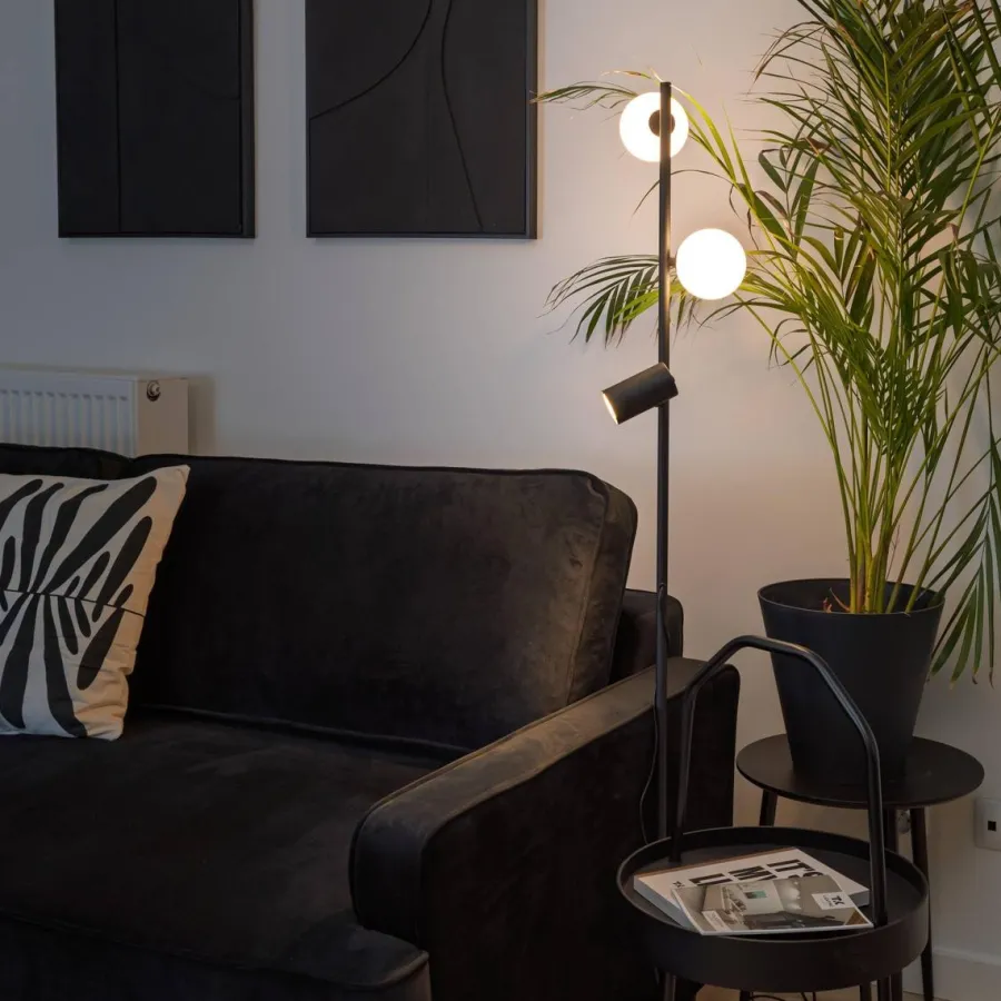 Discount TK Lighting Vox gulvlampe 3-lys Svart