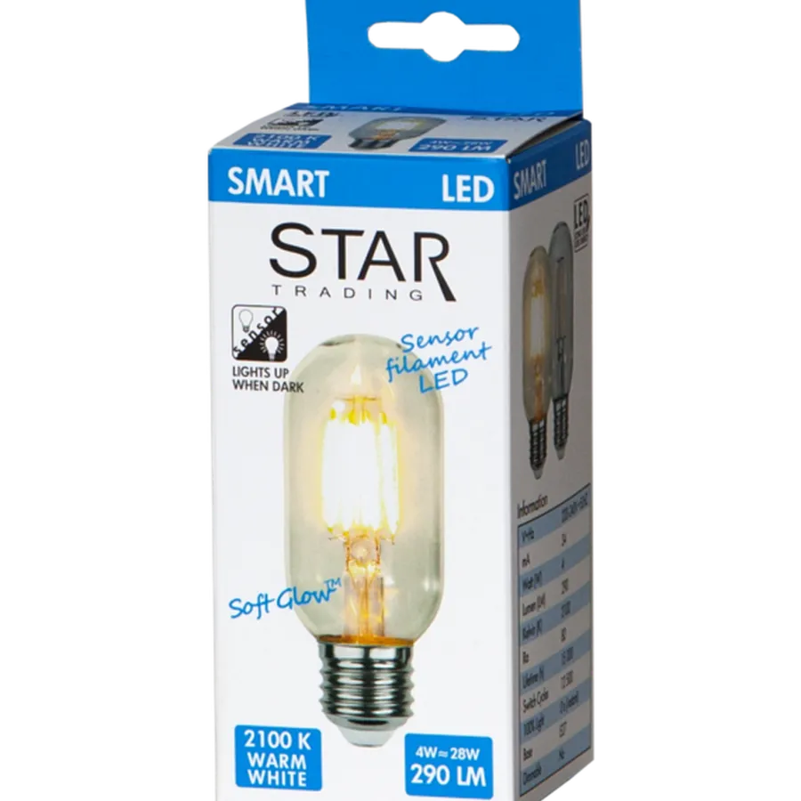 Best Star Trading 4W E27 LED med sensor 2100K 45mm Klar