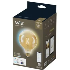 Clearance WiZ E27 Lyspære filament G125 6,7W Wifi - Justerbar fargetemperatur 2000-5000 Kelvin