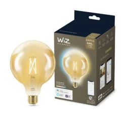 Clearance WiZ E27 Lyspære filament G125 6,7W Wifi - Justerbar fargetemperatur 2000-5000 Kelvin