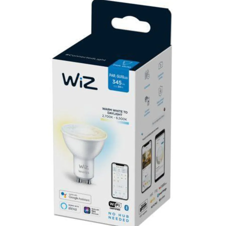 Outlet WiZ GU10 Lyspære 4,9W Wifi - Justerbar fargetemperatur 2700-6500 Kelvin