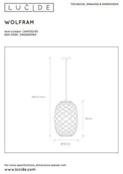 Lucide Wolfram takpendel 32 cm