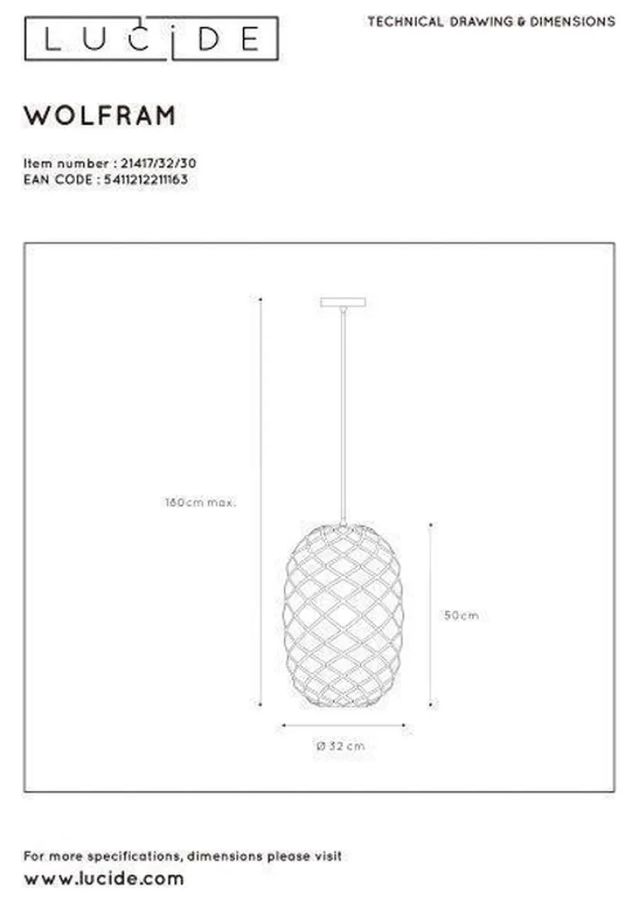 Lucide Wolfram takpendel 32 cm