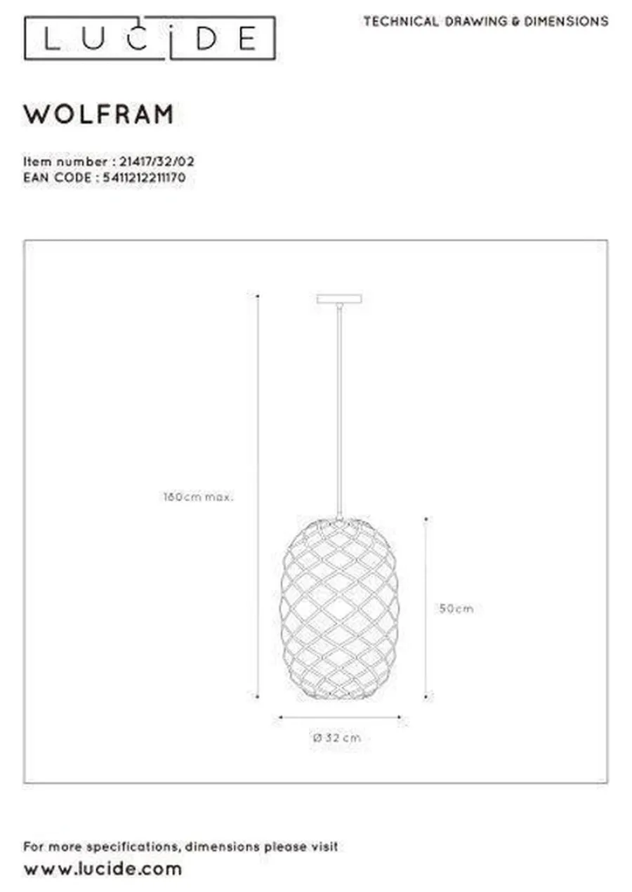 Lucide Wolfram takpendel 32 cm