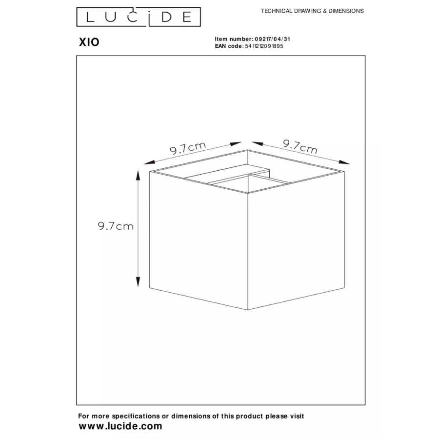 Sale Lucide Xio square vegglampe opp/ned