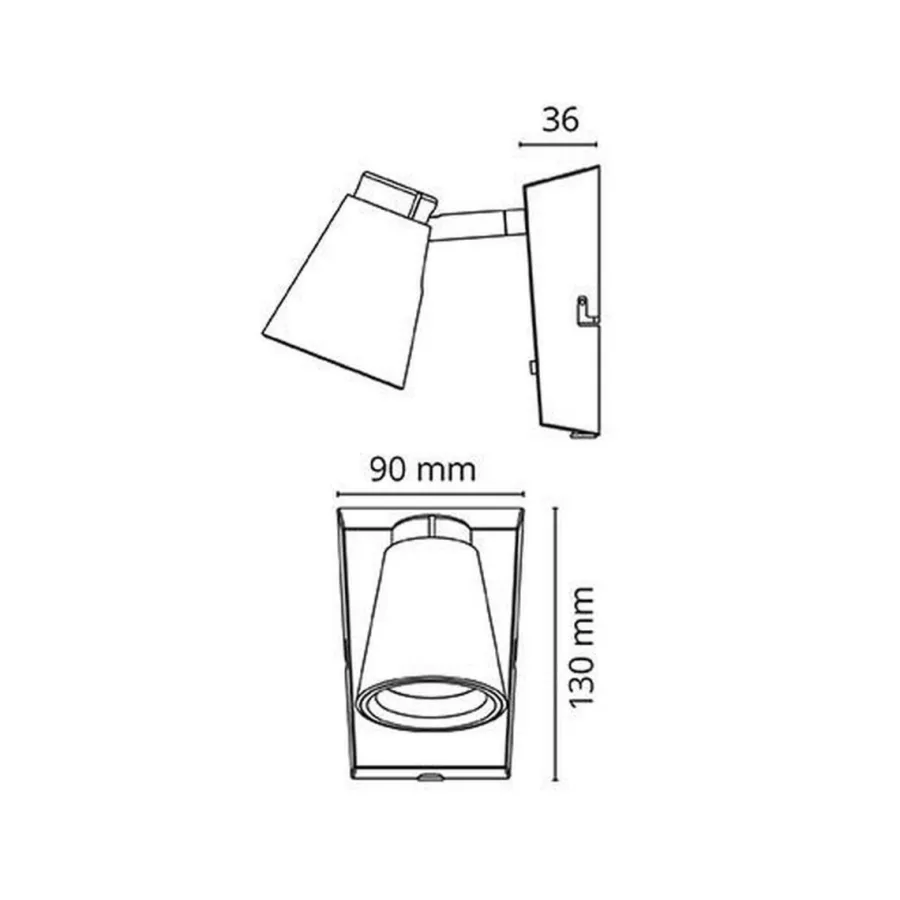 Hot Sg Armaturen As Zoom Square m/ dimmer 6W LED - Svart